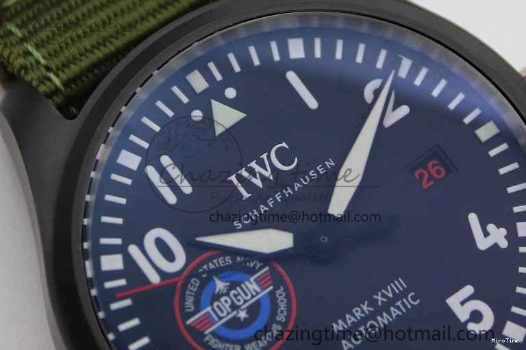 MIROTIME 0219 Packable Mark XVIII ‘TOPGUN SFTI’ Ceramic M+F Best Edition Black Dial on Green Nylon Strap 7048